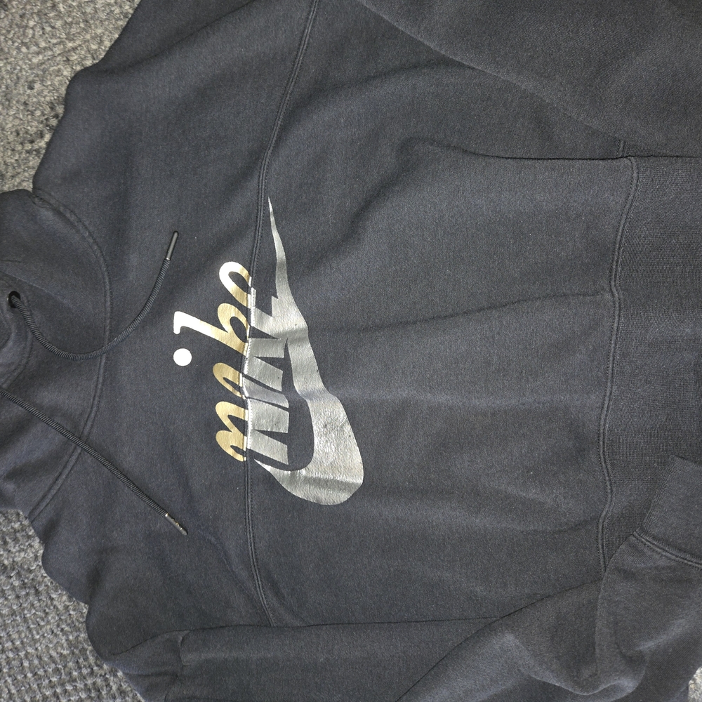 Nike Charcoal Hoodie with Metallic Logo